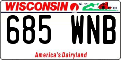 WI license plate 685WNB