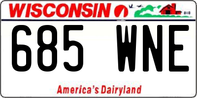 WI license plate 685WNE