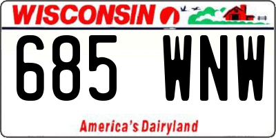 WI license plate 685WNW