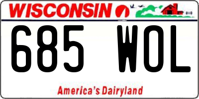 WI license plate 685WOL