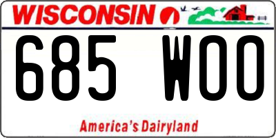 WI license plate 685WOO