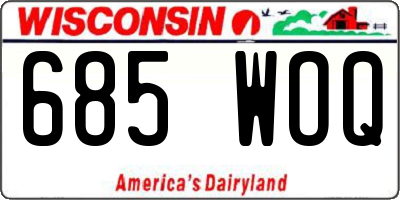 WI license plate 685WOQ