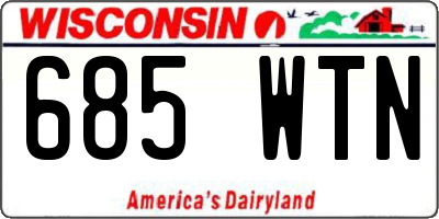 WI license plate 685WTN