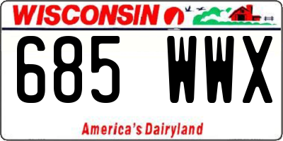 WI license plate 685WWX