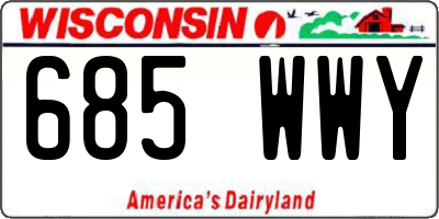 WI license plate 685WWY