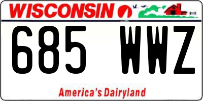WI license plate 685WWZ