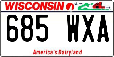 WI license plate 685WXA