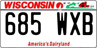 WI license plate 685WXB