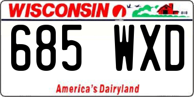 WI license plate 685WXD