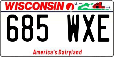 WI license plate 685WXE