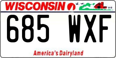 WI license plate 685WXF