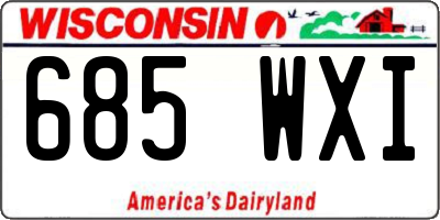 WI license plate 685WXI