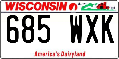 WI license plate 685WXK