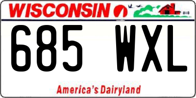 WI license plate 685WXL