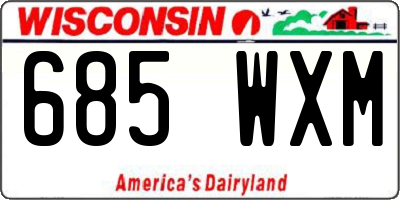 WI license plate 685WXM