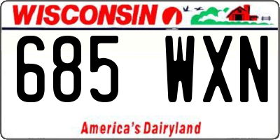 WI license plate 685WXN