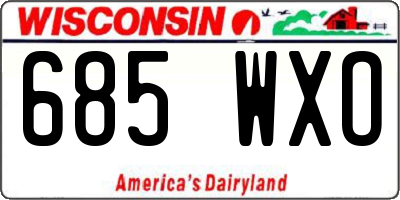 WI license plate 685WXO