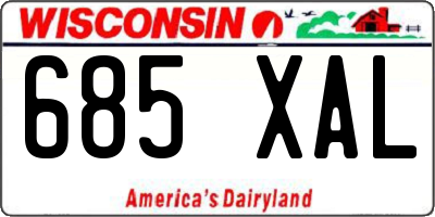 WI license plate 685XAL