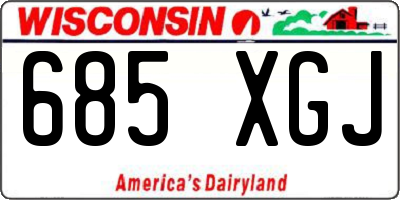 WI license plate 685XGJ