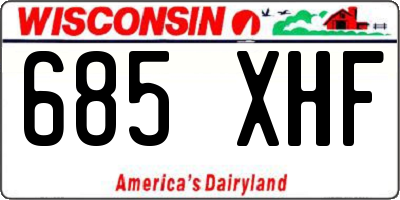 WI license plate 685XHF