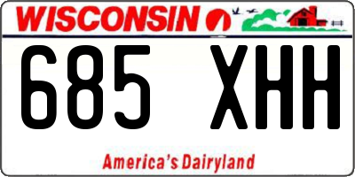 WI license plate 685XHH