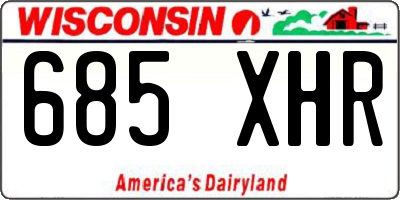 WI license plate 685XHR