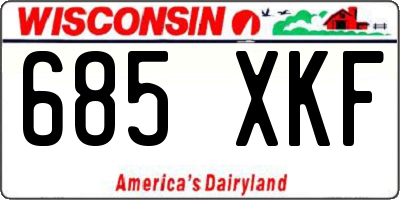 WI license plate 685XKF