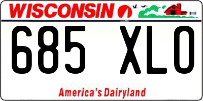 WI license plate 685XLO