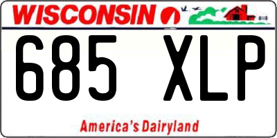 WI license plate 685XLP