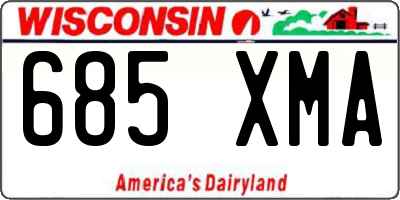 WI license plate 685XMA