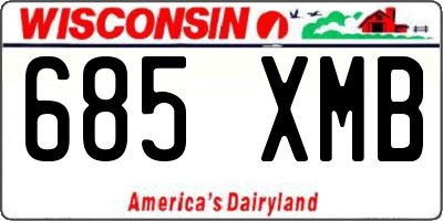 WI license plate 685XMB