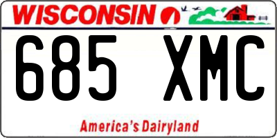 WI license plate 685XMC