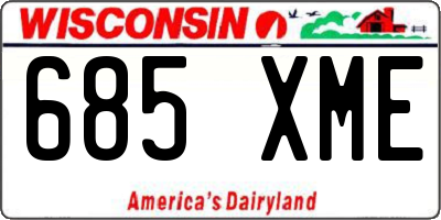 WI license plate 685XME