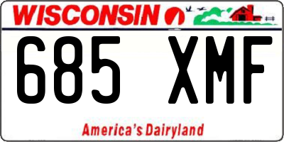 WI license plate 685XMF