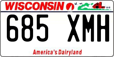 WI license plate 685XMH