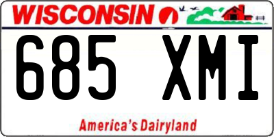 WI license plate 685XMI