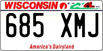 WI license plate 685XMJ