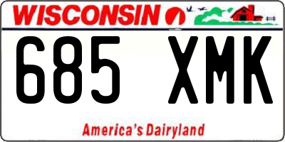WI license plate 685XMK