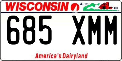 WI license plate 685XMM