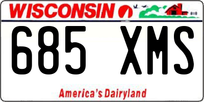 WI license plate 685XMS