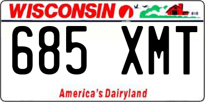 WI license plate 685XMT