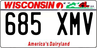 WI license plate 685XMV