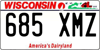 WI license plate 685XMZ