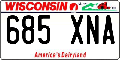 WI license plate 685XNA