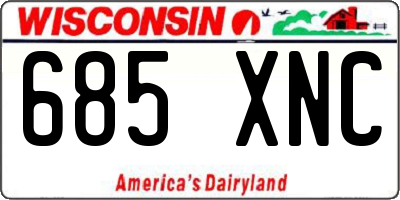 WI license plate 685XNC