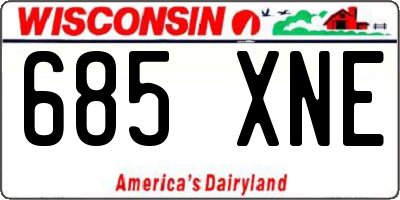 WI license plate 685XNE