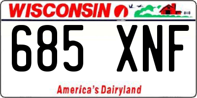 WI license plate 685XNF