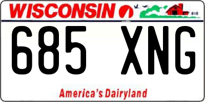 WI license plate 685XNG