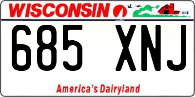 WI license plate 685XNJ