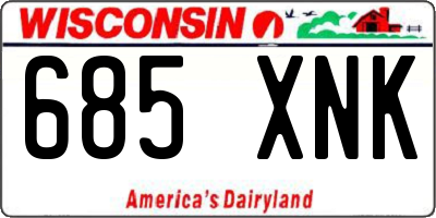 WI license plate 685XNK